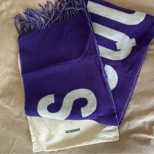 Jacquemus Purple and White Scarf
